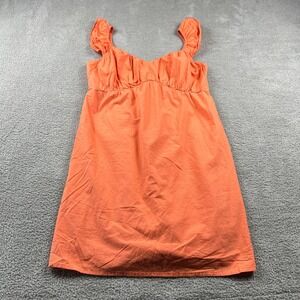 Casual Orange Mini Dress with Ruffled Straps Size Large